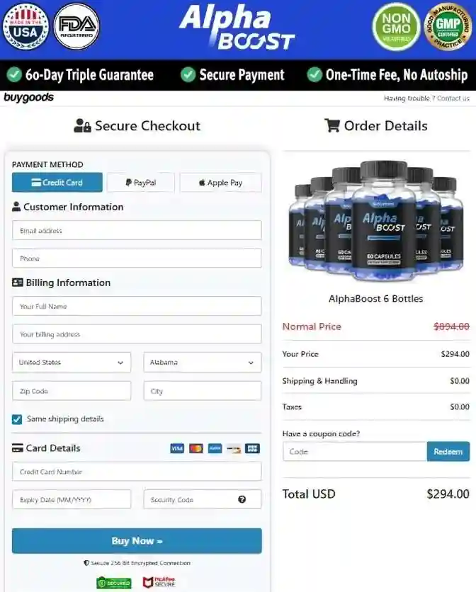 Alpha Boost Alpha Boost Order Page